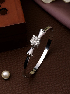 ASMITTA Jewellery Stainless Steel Rhodium Kada