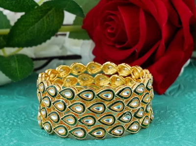CHURA KING Alloy Zircon Gold-plated Bangle Set(Pack of 4)