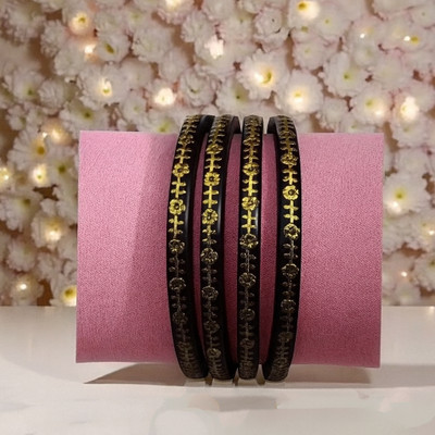 Rudiyana Alloy Gold-plated Bangle Set(Pack of 4)