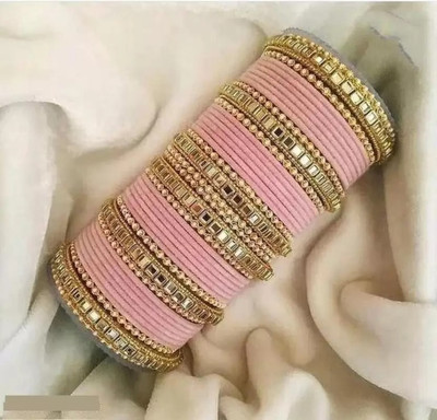 CHURA KING Alloy Zircon Bangle Set(Pack of 10)