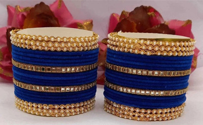 Chiming Metal Silver Bangle Set(Pack of 40)