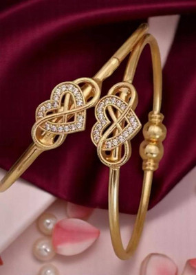 BTMCART Alloy Diamond Gold-plated Bracelet(Pack of 2)