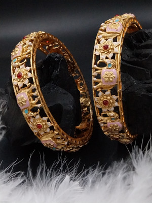 aarnaa Alloy Gold-plated Bangle Set(Pack of 2)
