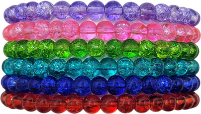 BOHENOOR Glass Bracelet Set(Pack of 6)