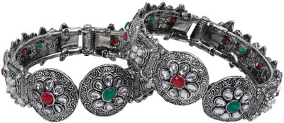 Efulgenz Alloy Rhodium Bracelet Set(Pack of 2)