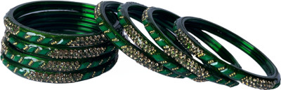 Karaavi Glass Crystal Bangle Set(Pack of 8)