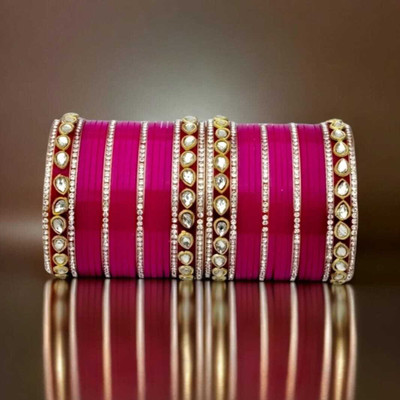 Royal Bangles Plastic Zircon Bangle Set(Pack of 2)