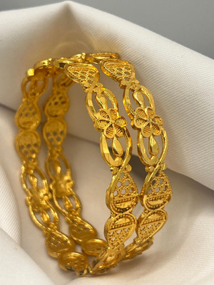Bajrang Brass, Copper Gold-plated Bangle(Pack of 2)
