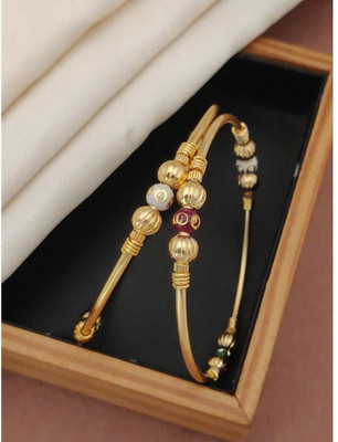 arches Copper Gold-plated Bangle Set(Pack of 2)