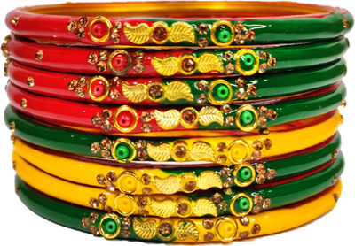 Anshi Creations Lac Bangle Set(Pack of 8)