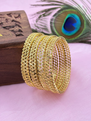 AMRITIYA Alloy Gold-plated Bangle Set(Pack of 4)