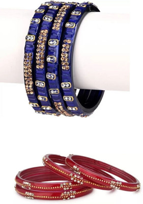 Somil Glass Enamel Bangle Set(Pack of 2)