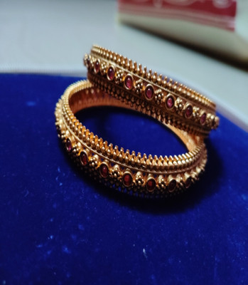 CHOICEFORU Brass Gold-plated Bangle Set(Pack of 2)