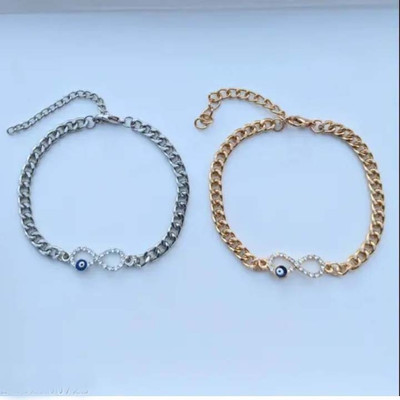 Harsu Collection Alloy Cubic Zirconia Bracelet Set(Pack of 2)