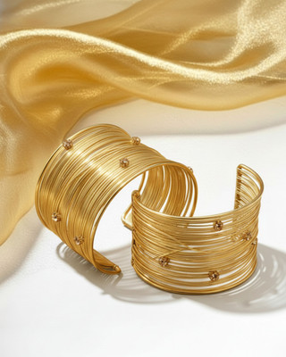 MANSIYAORANGE Brass Zircon Gold-plated Cuff