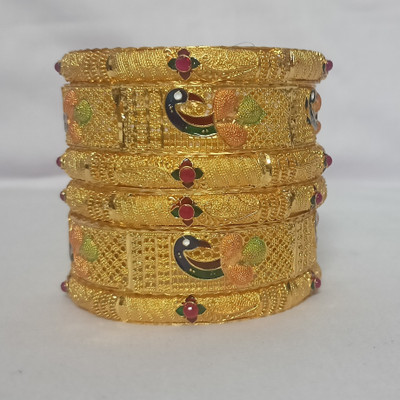 khanak Brass Gold-plated Bangle Set(Pack of 6)