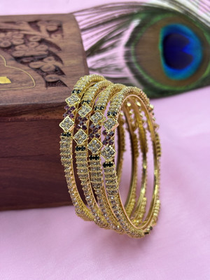AMRITIYA Brass Gold-plated Bangle Set(Pack of 4)