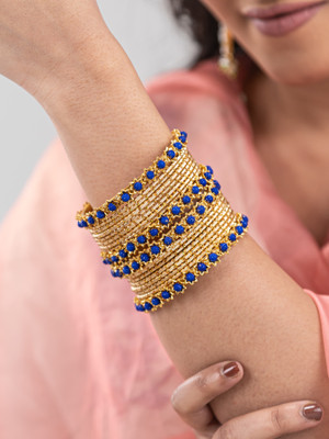 Mamon Creations Alloy Gold-plated Bangle Set(Pack of 20)