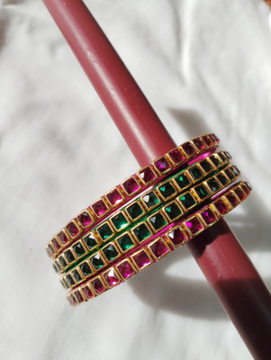 Hazee collection Stone, Crystal, Plastic Bangle Set(Pack of 4)