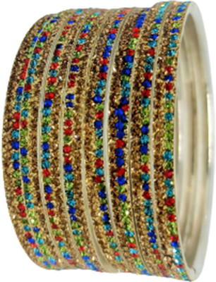 NAVNAV Alloy Crystal Bangle Set(Pack of 8)