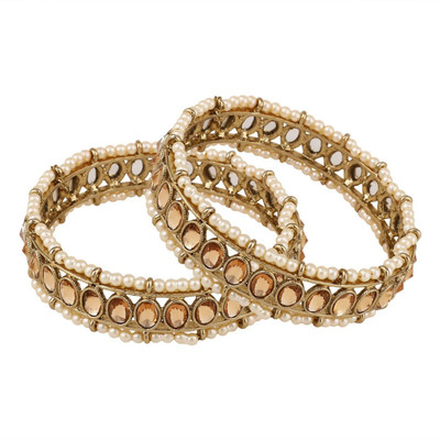 Mode Mania Brass Gold-plated Bangle Set(Pack of 2)