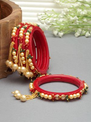 ZENEME Plastic Gold-plated Bangle Set(Pack of 4)