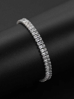 zaliyah Alloy Cubic Zirconia Silver Coated Bracelet
