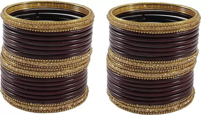 RADHA MOHAN EMPIRE Metal, Glass Bangle Set(Pack of 10)
