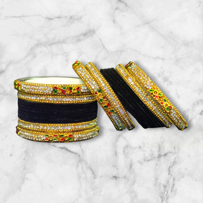 Atrika Metal Zircon Bangle Set(Pack of 10)