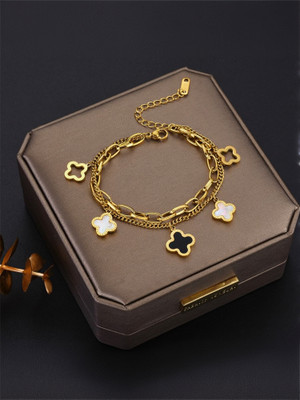 MYKI Stainless Steel Gold-plated Charm Bracelet