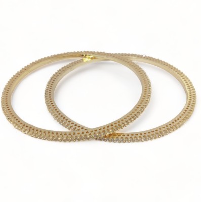 Opal Touch Brass Cubic Zirconia Gold-plated Bangle Set(Pack of 2)