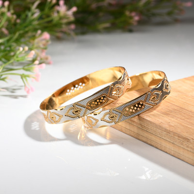 Somil Metal Beads, Crystal Bangle(Pack of 2)