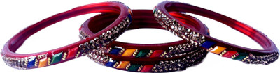 Bhooprama Glass Crystal Enamel Bangle Set(Pack of 4)