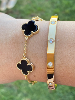 melody creations Stainless Steel Gold-plated Bracelet Set(Pack of 2)