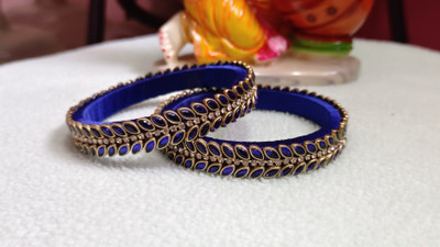 Hkthreads Fabric, Stone, Plastic Bangle Set(Pack of 2)