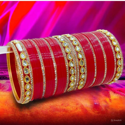 SRKBS Plastic Beads, Zircon Bangle Set(Pack of 2)