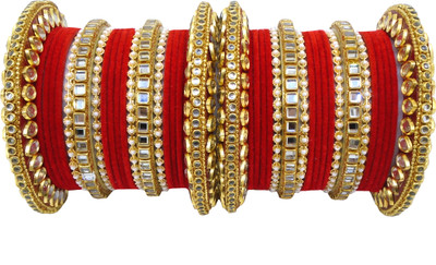 Mayra Creation Metal Beads Gold-plated Bangle Set(Pack of 40)