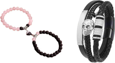 onlinefirst Crystal, Leather Bracelet Set(Pack of 2)