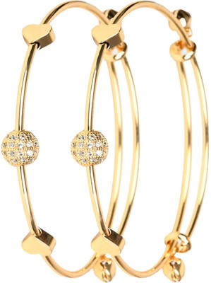 Unity Bond Brass Gold-plated Bangle Set(Pack of 2)