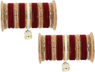 ZULKA Metal Zircon Bangle Set(Pack of 82)