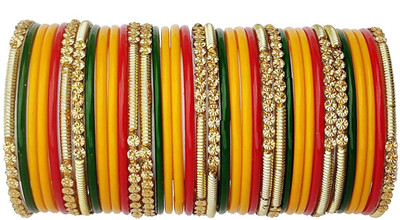 LYBASHINE Glass Cubic Zirconia Gold-plated Bangle Set