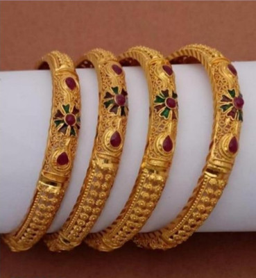 khanak Brass Gold-plated Bangle Set(Pack of 4)