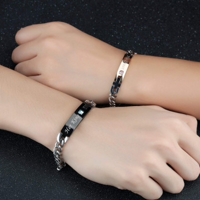 University Trendz Stainless Steel Crystal Gold-plated Bracelet Set(Pack of 2)