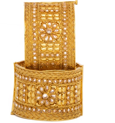 Raddhi Jewels Brass Gold-plated Bangle Set(Pack of 2)