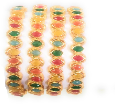 Santosh Jewels Metal Gold-plated Bangle Set(Pack of 4)