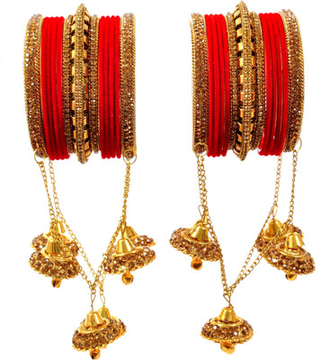 ZINEKA Metal Gold-plated Bangle Set(Pack of 22)