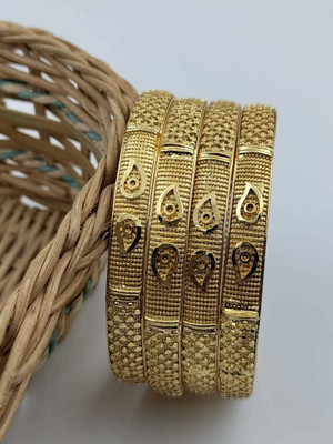 Ruby Tex Brass Beads Gold-plated Kada(Pack of 4)