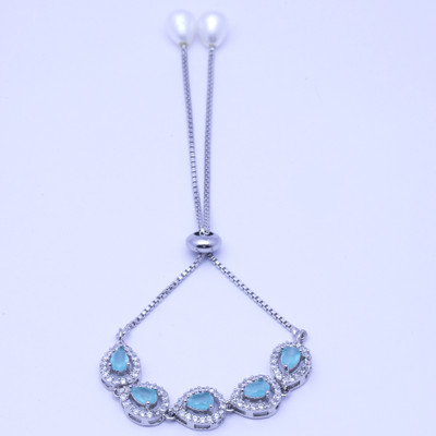 Radhe STORE Alloy Crystal Silver Bracelet