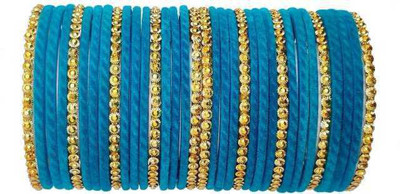 RADHA MOHAN EMPIRE Fabric, Glass Bangle Set(Pack of 34)