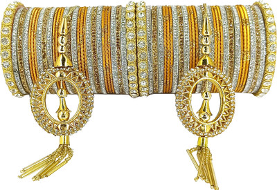 PRETTY GEMS Metal Zircon Bangle Set(Pack of 58)